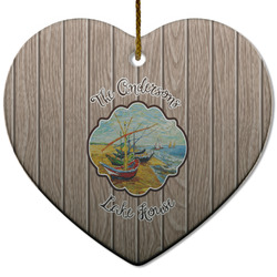 Lake House Heart Ceramic Ornament w/ Name or Text