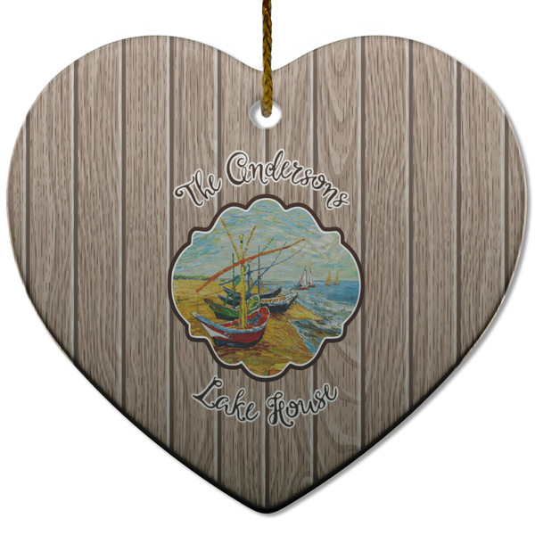Lake House Ceramic Flat Ornament - Heart (Front)