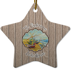 Lake House Star Ceramic Ornament w/ Name or Text