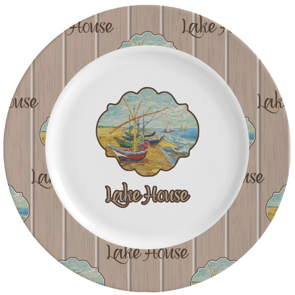 Custom Lake House Ceramic Dinner Plates (Set of 4) (Personalized)