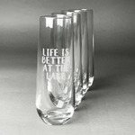 Lake House Champagne Flute - Stemless Engraved - Set of 4 (Personalized)