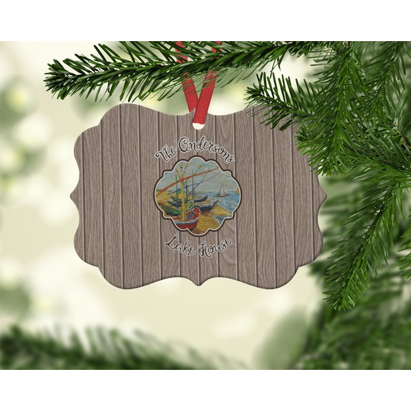 Lake House Christmas Ornament (On Tree)