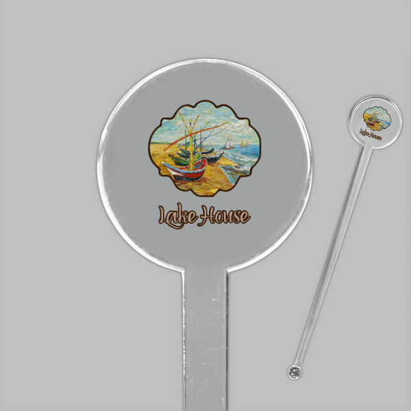 Lake House Clear Plastic 7" Stir Stick - Round - Closeup
