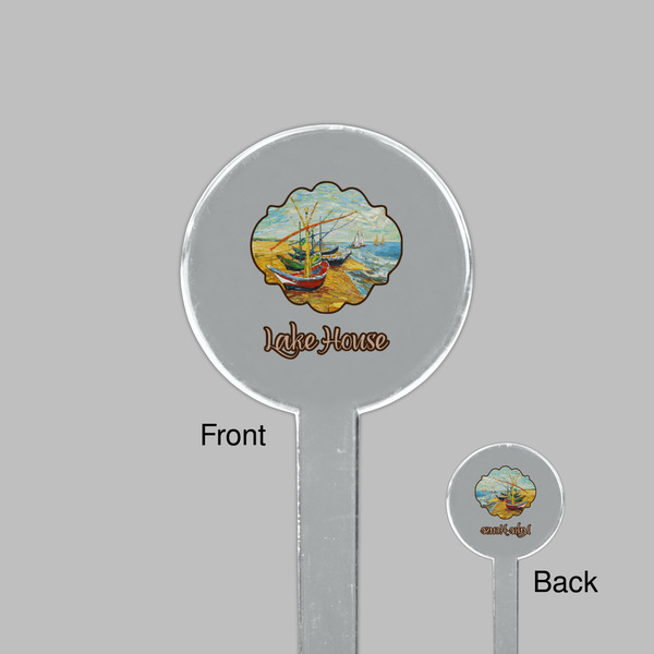 Lake House Clear Plastic 7" Stir Stick - Round - Front & Back