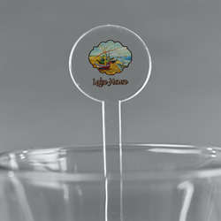 Lake House 7" Round Plastic Stir Sticks - Clear (Personalized)
