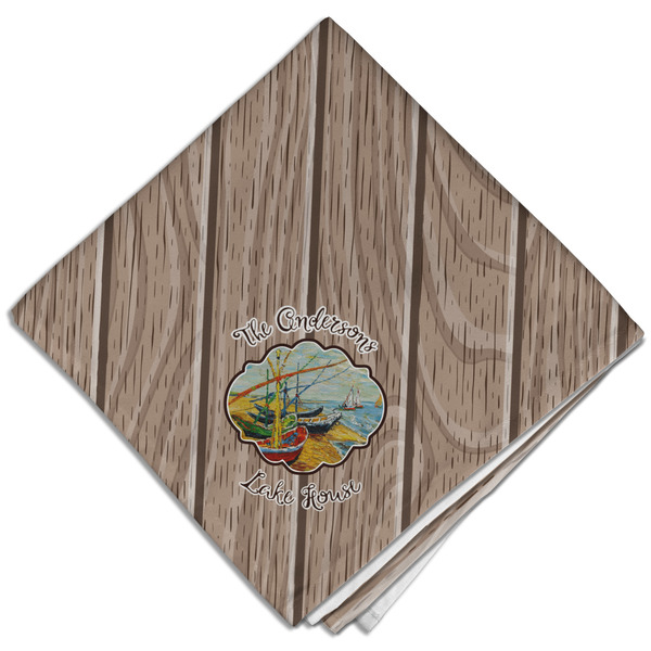 Lake House Cloth Napkins - Personalized Dinner (Folded Four Corners)