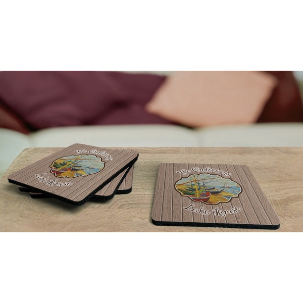 Lake House Coaster Rubber Back - On Coffee Table