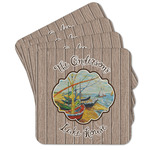 Lake House Cork Coaster - Set of 4 w/ Name or Text