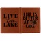 Lake House Cognac Leather Passport Holder Outside Double Sided - Apvl