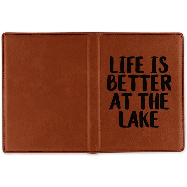 Lake House Cognac Leather Passport Holder Outside Single Sided - Apvl