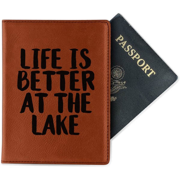 Custom Lake House Passport Holder - Faux Leather (Personalized)