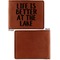 Lake House Cognac Leatherette Bifold Wallets - Front and Back Single Sided - Apvl