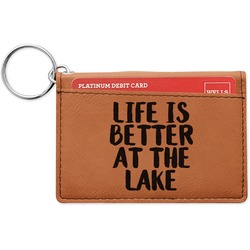 Lake House Leatherette Keychain ID Holder - Double Sided (Personalized)