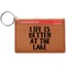 Lake House Cognac Leatherette Keychain ID Holders - Front Credit Card