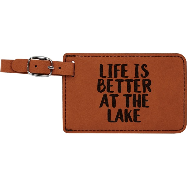 Custom Lake House Leatherette Luggage Tag (Personalized)