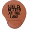 Lake House Cognac Leatherette Mouse Pads with Wrist Support - Flat