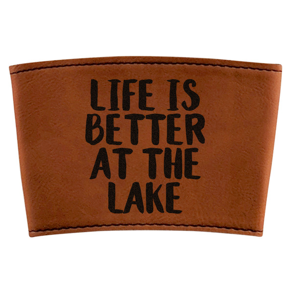 Custom Lake House Leatherette Cup Sleeve (Personalized)