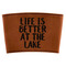 Lake House Cognac Leatherette Mug Sleeve - Flat