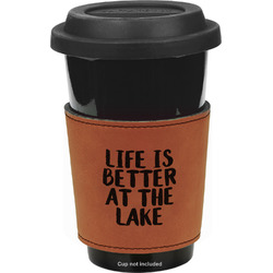 Lake House Leatherette Cup Sleeve - Single Sided (Personalized)
