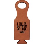 Lake House Leatherette Wine Tote - Single Sided (Personalized)