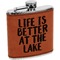 Lake House Cognac Leatherette Wrapped Stainless Steel Flask