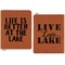 Lake House Cognac Leatherette Zipper Portfolios with Notepad - Double Sided - Apvl