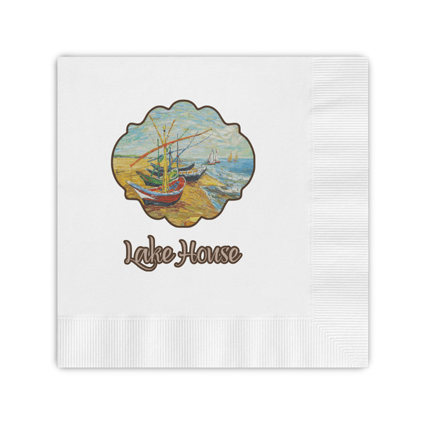 Custom Lake House Coined Cocktail Napkins (Personalized)