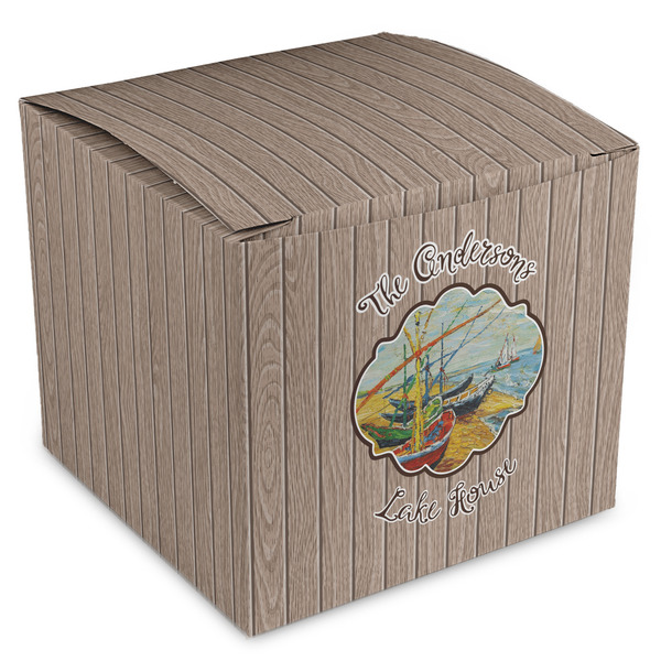 Custom Lake House Cube Favor Gift Boxes (Personalized)