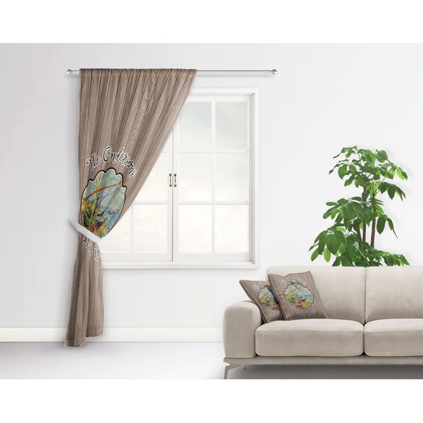 Lake House Curtain With Window and Rod - in Room Matching Pillow