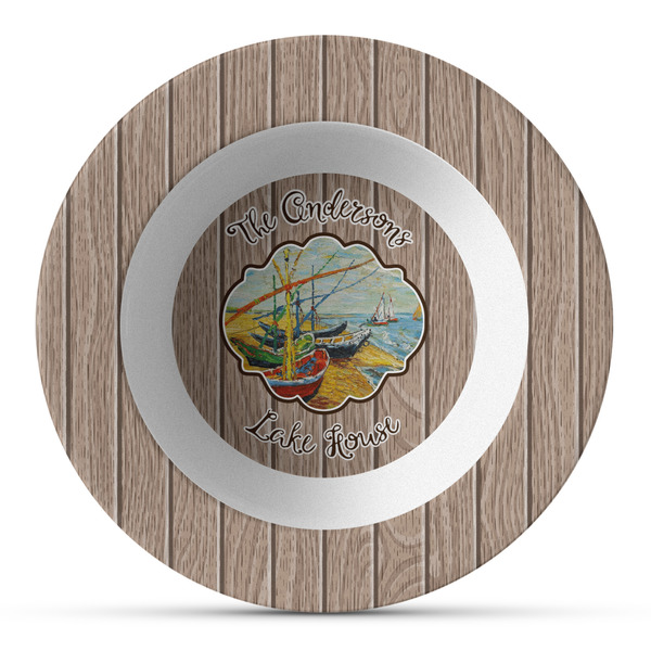 Custom Lake House Plastic Bowl - Microwave Safe - Composite Polymer (Personalized)