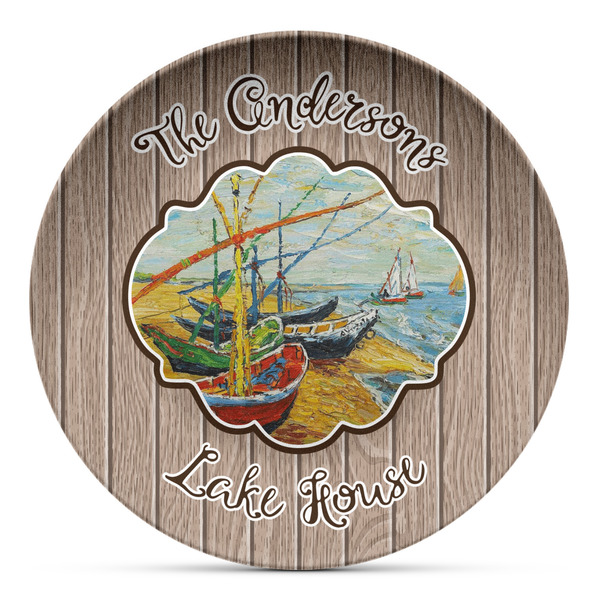 Custom Lake House Microwave Safe Plastic Plate - Composite Polymer (Personalized)