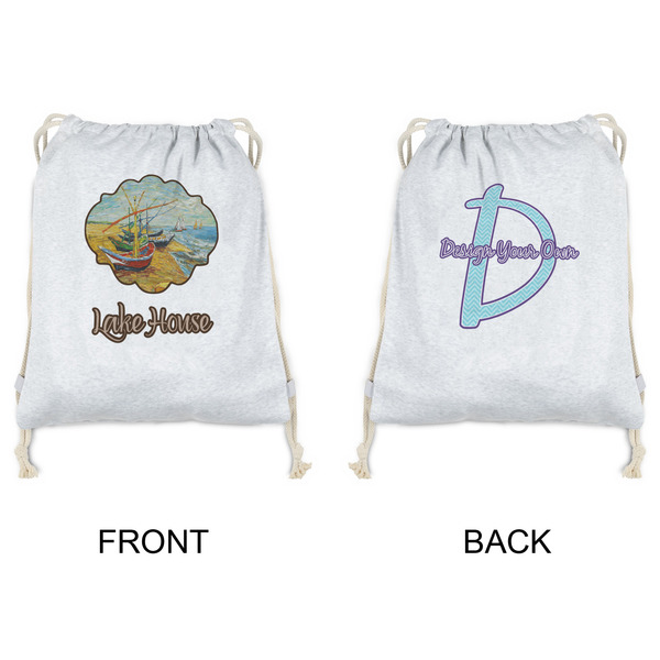 Lake House Drawstring Backpacks - Sweatshirt Fleece - Double Sided - APPROVAL