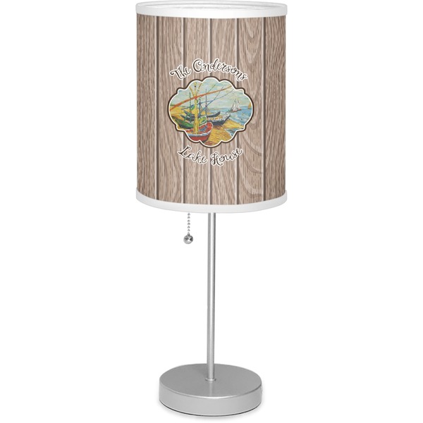 Custom Lake House 7" Drum Lamp with Shade (Personalized)