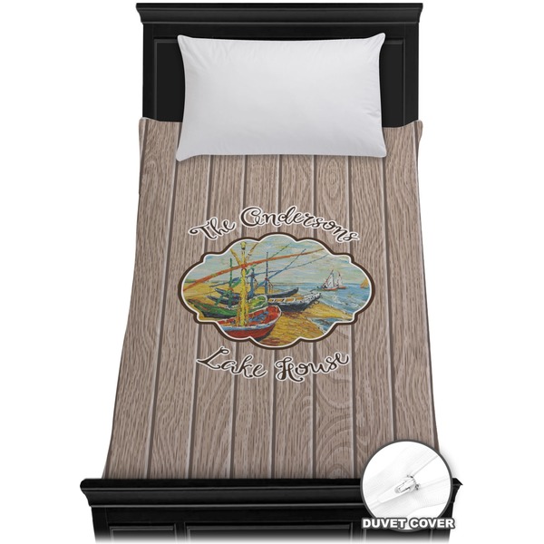 Custom Lake House Duvet Cover - Twin (Personalized)