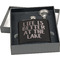 Lake House Engraved Black Flask Gift Set
