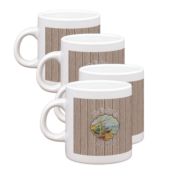 Custom Lake House Single Shot Espresso Cups - Set of 4 (Personalized)