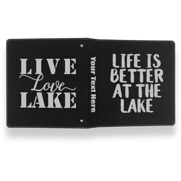 Lake House Leather Binder - 1" - Black- Back Spine Front View