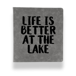 Lake House Leather Binder - 1" - Grey (Personalized)