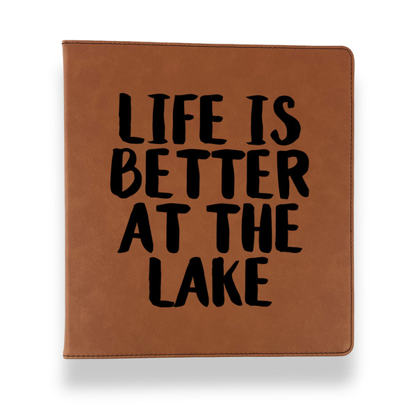 Custom Lake House Leather Binder - 1" - Rawhide (Personalized)