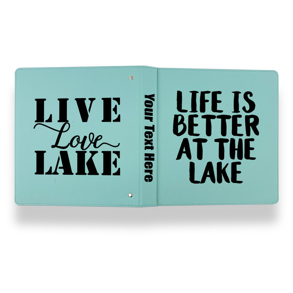 Lake House Leather Binder - 1" - Teal - Back Spine Front View