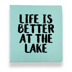 Lake House Leather Binder - 1" - Teal (Personalized)