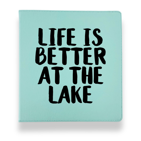 Custom Lake House Leather Binder - 1" - Teal (Personalized)
