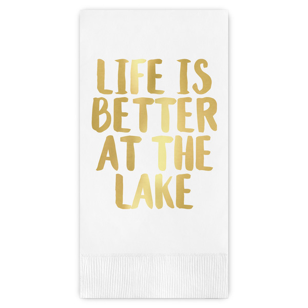 Custom Lake House Guest Napkins - Foil Stamped (Personalized)