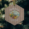 Lake House Frosted Glass Ornament - Hexagon (Lifestyle)