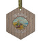 Lake House Frosted Glass Ornament - Hexagon