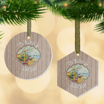 Lake House Flat Glass Ornament w/ Name or Text