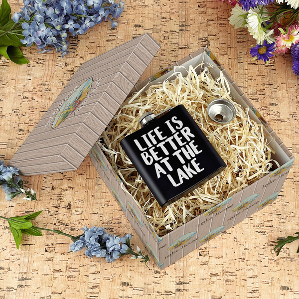 Lake House Gift Boxes with Lid - Canvas Wrapped - Large - In Context