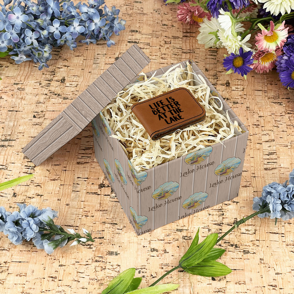 Lake House Gift Boxes with Lid - Canvas Wrapped - Small - In Context
