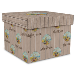 Lake House Gift Box with Lid - Canvas Wrapped - XX-Large (Personalized)