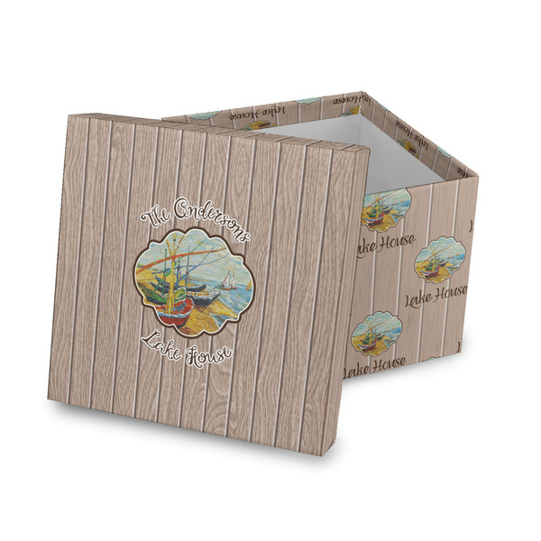 Custom Lake House Gift Box with Lid - Canvas Wrapped (Personalized)